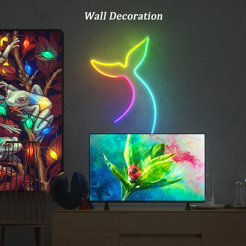 WiFi Bluetooth Music Dream Color RGBIC LED Neon Strip Light Kit 1 5m